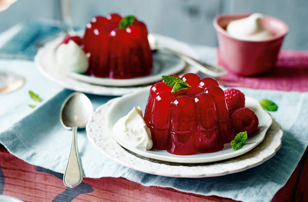 These grown-up, fruit-filled jellies are a delicious and elegant after dinner treat. Made with a sweet raspberry, lemon juice and rose water syrup, they taste every bit as good as they look.