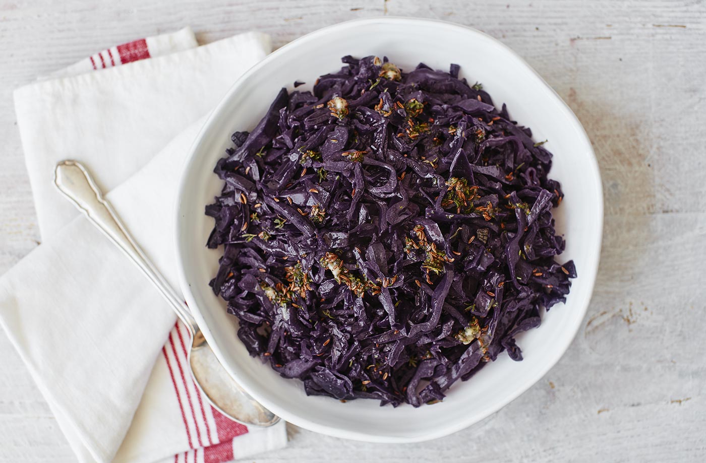Red cabbage with thyme and caraway butter recipe