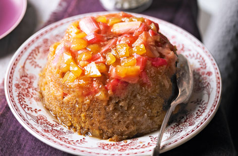 Rhubarb and ginger steamed pudding recipe