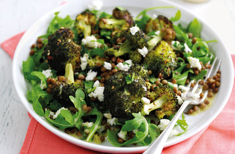 Add nutty flavour to your broccoli by roasting - this salad is delicious on its own or as a satisfying side.