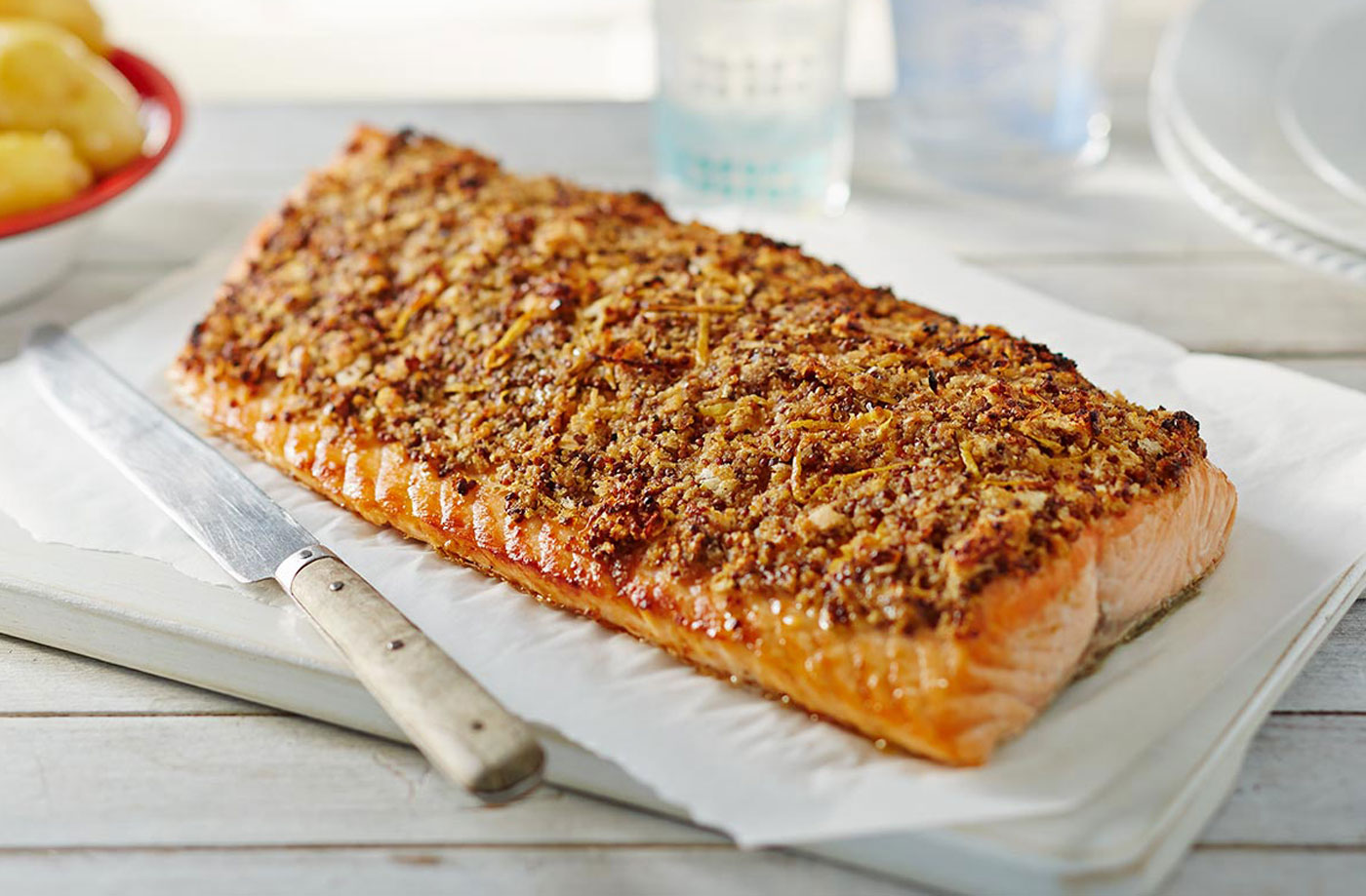 Mustard-crusted salmon  recipe