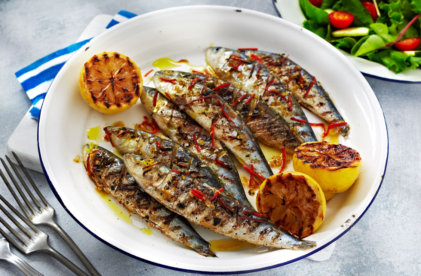 Sardines with chilli, garlic and lemon recipe