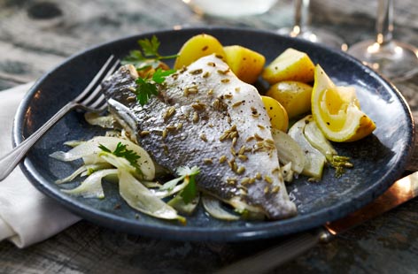Sea bass with fennel and lemon recipe