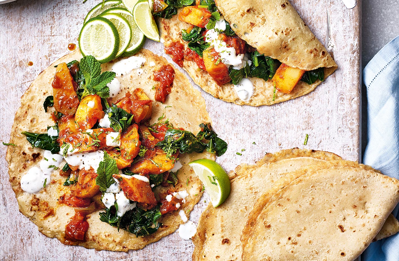 Saag aloo pancakes recipe