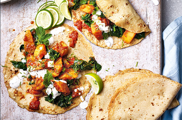 Saag aloo pancakes