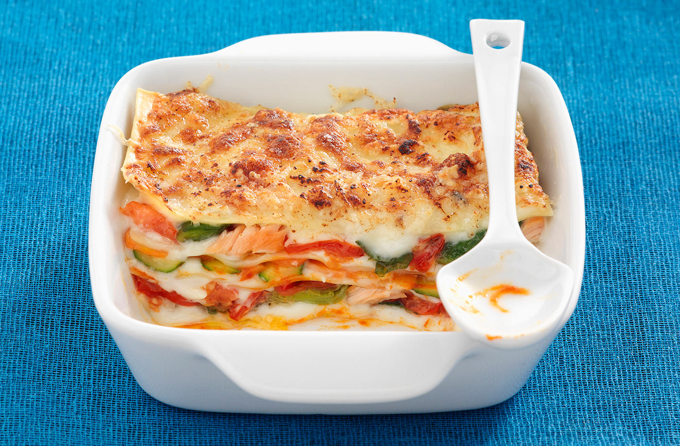 Salmon and vegetable lasagne recipe