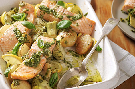 Try this simple salmon recipe for a delicious dinner that's full of the flavours of spring. Mum will love this memorable meal