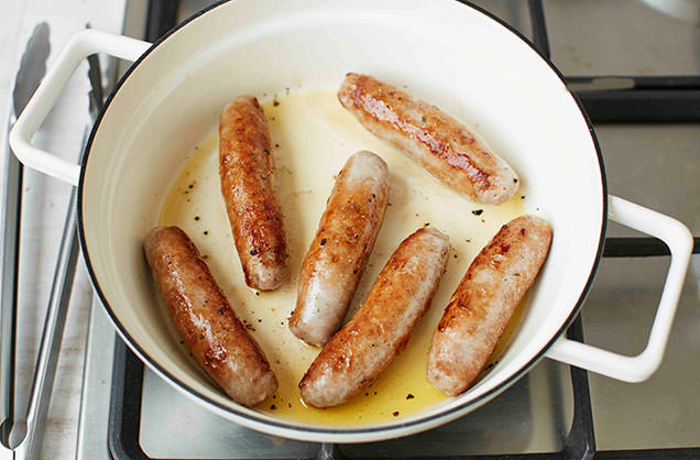 Fry the sausages