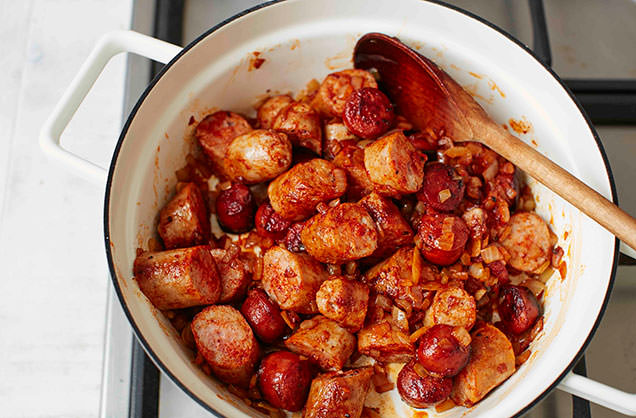 Incorporate the sausages