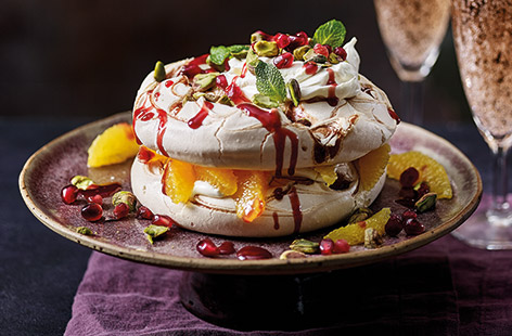 Give a traditional meringue dessert a colourful Middle Eastern spin with this easy pavlova recipe.