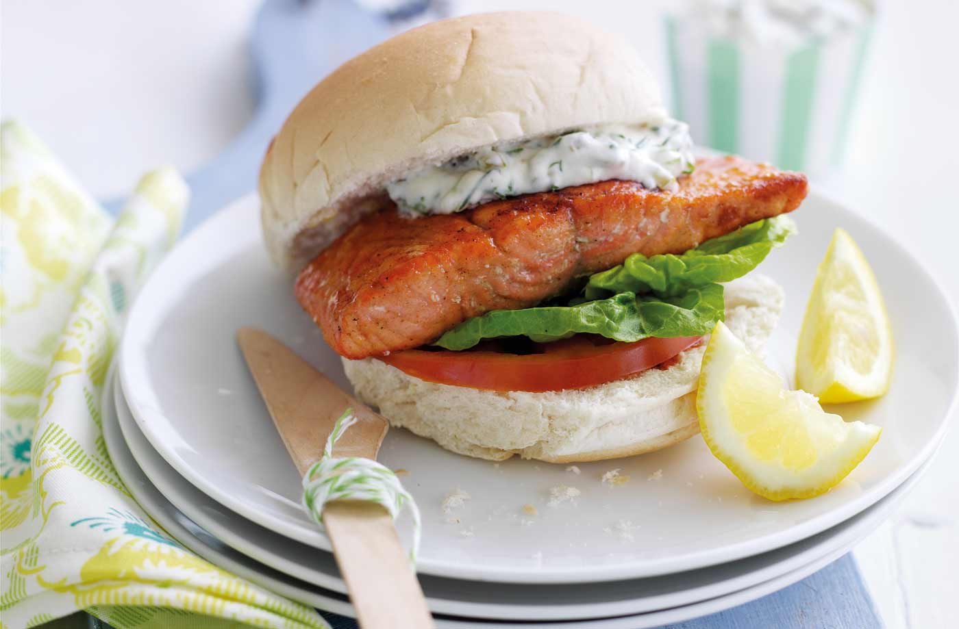Salmon butties with tartare sauce recipe