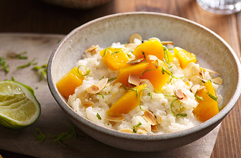 Slow-cooked with coconut milk and cardamom pods, this creamy and fragrant rice pudding is an inspired take on a classic Indian pudding.