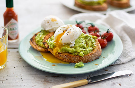 Adding vinegar to the water helps set a poached egg
