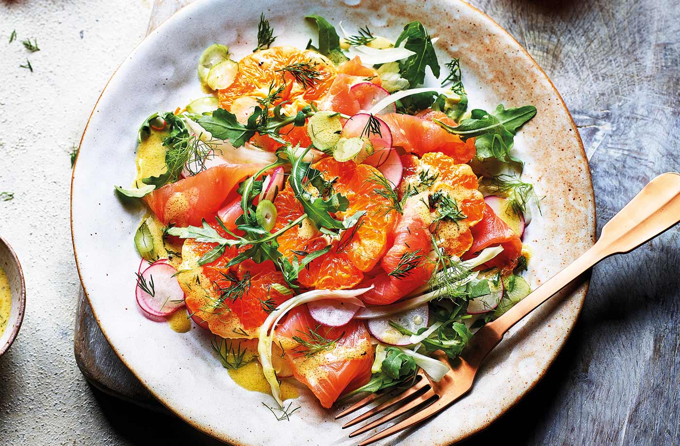 Clementine and smoked salmon salad recipe