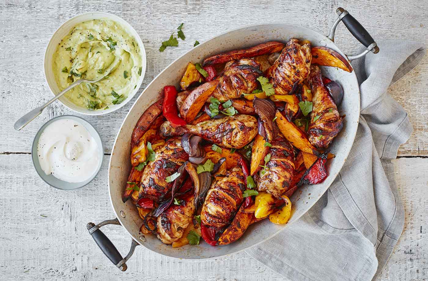 Smoky Mexican chicken traybake recipe