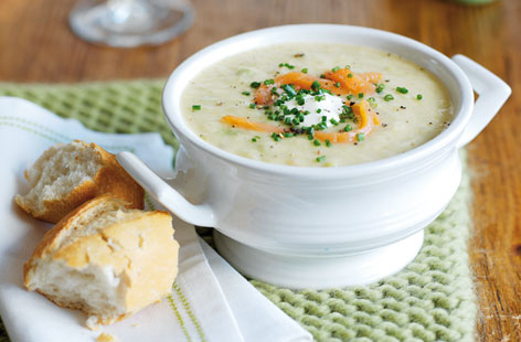 Smoky leek and potato soup recipe