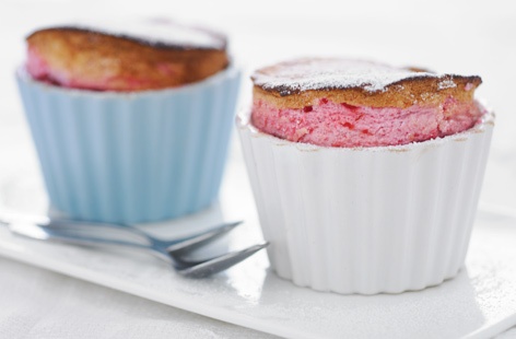 Celebrate summer with a fresh raspberry and strawberry soufflé that not only looks pretty, but tastes pretty special too. Fresh out of the oven these light and airy puds make the perfect dinner party dessert.