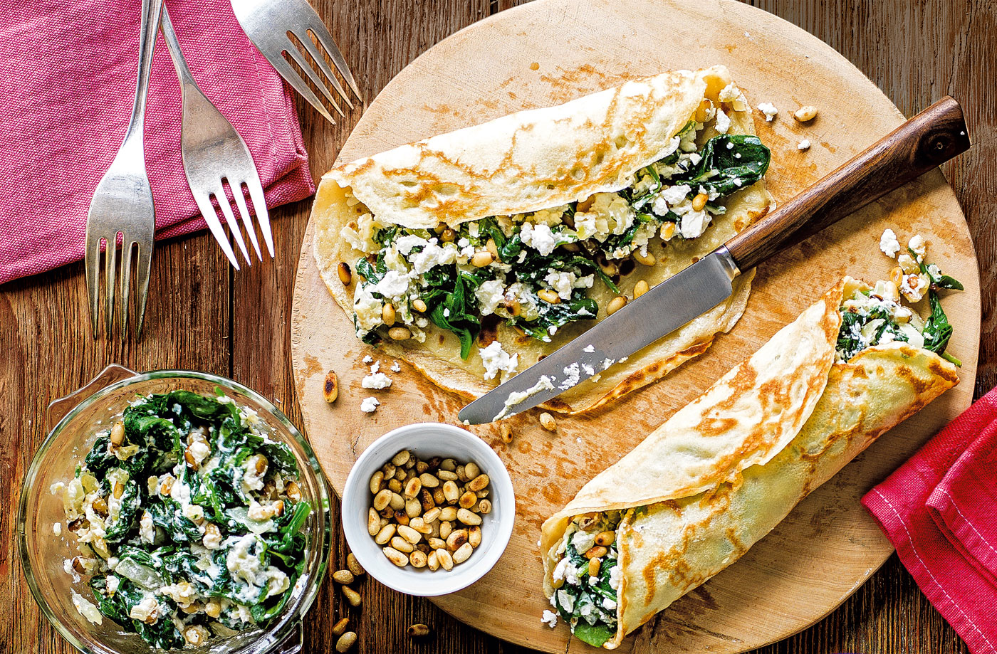 Spanakopita-inspired pancakes recipe