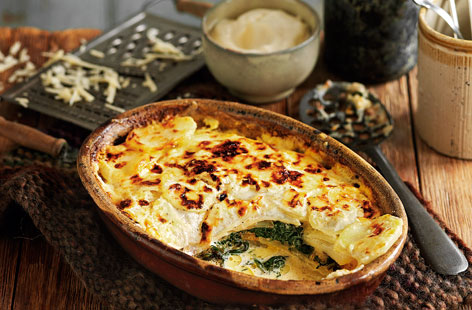 Spinach and potato gratin recipe