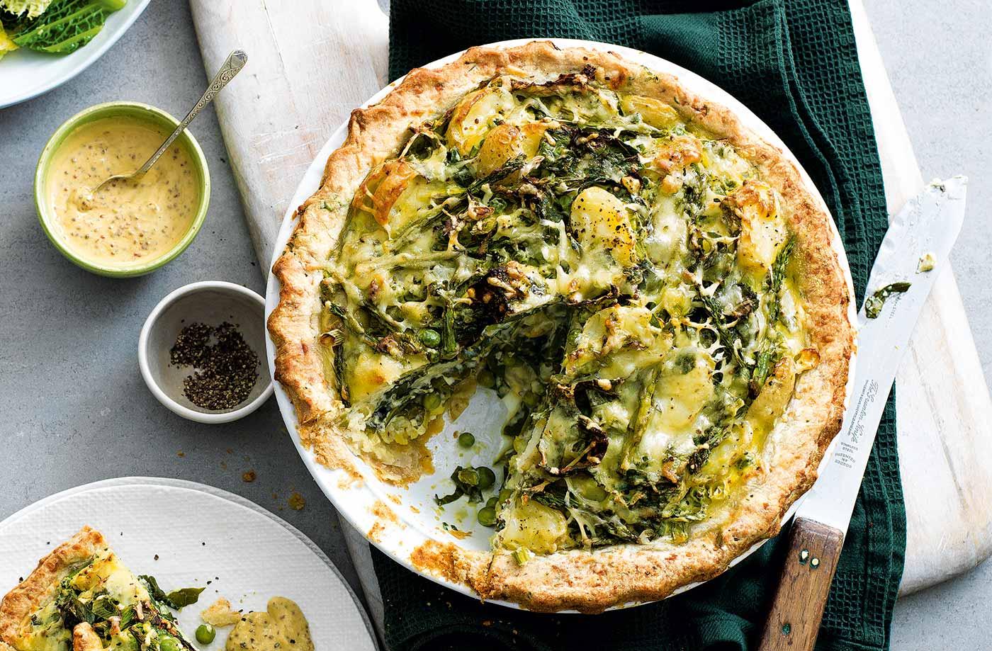 Spring green, potato and ricotta homity pie recipe