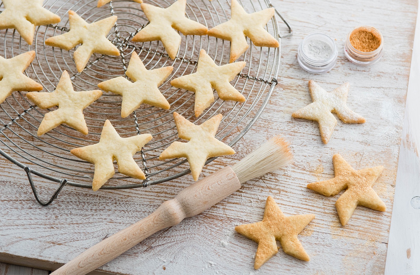 Bake and brush with glitter