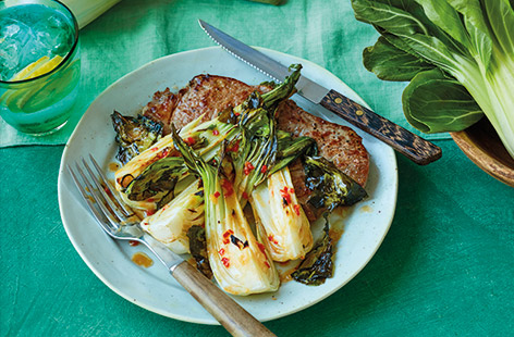 An excellent steak is only ever as good as its sides. Thankfully, this recipe for steak with miso-roasted pak choi delivers the perfect umami-laden counterpart for a bit of medium-rare beef; caramelised quarters of pak choi being just as savoury as the meat itself.
