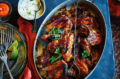 Chicken wings are the ultimate sharing dish so rustle up a platter of these gorgeously sticky, sweet wings for friends and family to tuck into. Tamarind, soy, ginger and chilli combine to make a puncy marinade that gives succulent, juicy chicken
