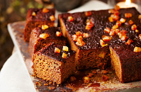A wonderfully sticky and sweet ginger and treacle cake - the ideal afternoon treat for autumn