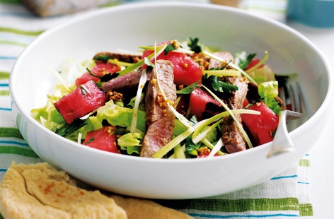 The pairing of the lamb and watermelon makes this salad surprisingly delicious and refreshing