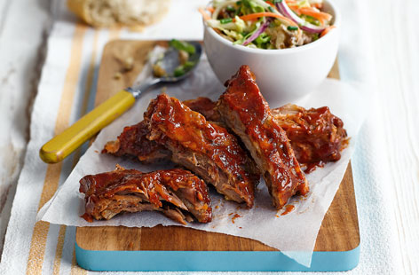 Turn a school night into a special occasion with succulent ribs and a colourful salad