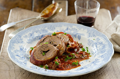 Slow braised, stuffed lamb hearts recipe