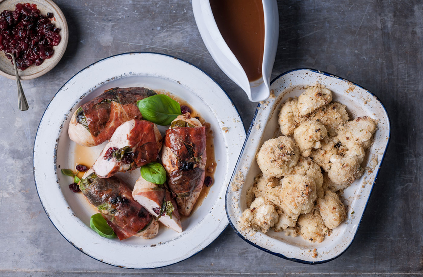 Colin McGurran's stuffed chicken breast with roasted cauliflower recipe