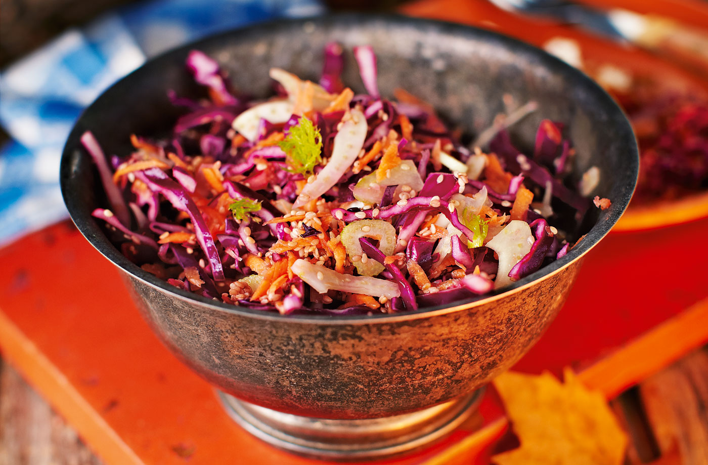 Sweet cabbage slaw with ginger and sesame recipe