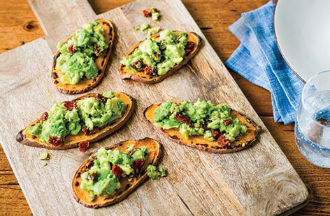 Sweet potato toast with avocado