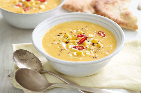 Make a batch of this wholesome, chunky soup filled with aromatic lemongrass paste, fiery red chillis and gold kernels or sweetcorn