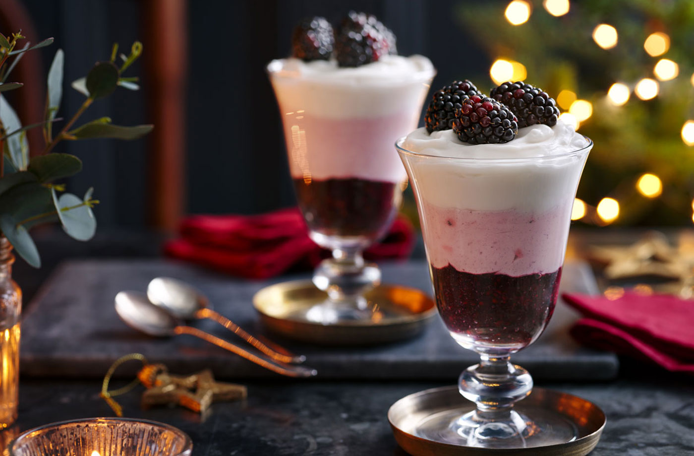 Layered vegan blackberry fool recipe