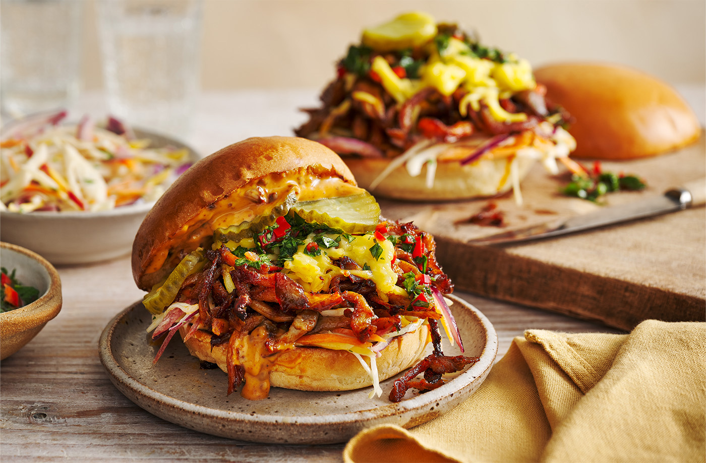 Sticky chipotle shredded shroom burger recipe