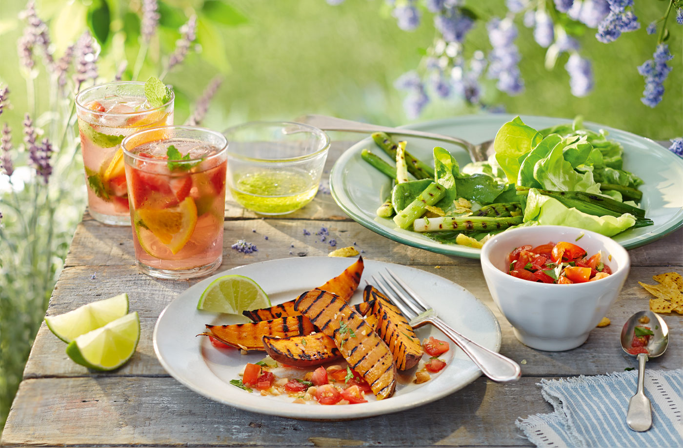 Sweet potato wedges with salsa recipe