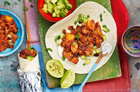 Burritos are a traditional street food of North Mexico, which spread with the migrating population - this chorizo and potato combo is typical of Toluca - also know as the chorizo capital of Mexico