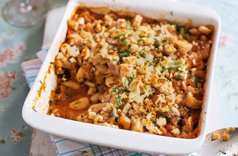 This hearty butter bean gratin is packed with flavour and makes a satisfying side