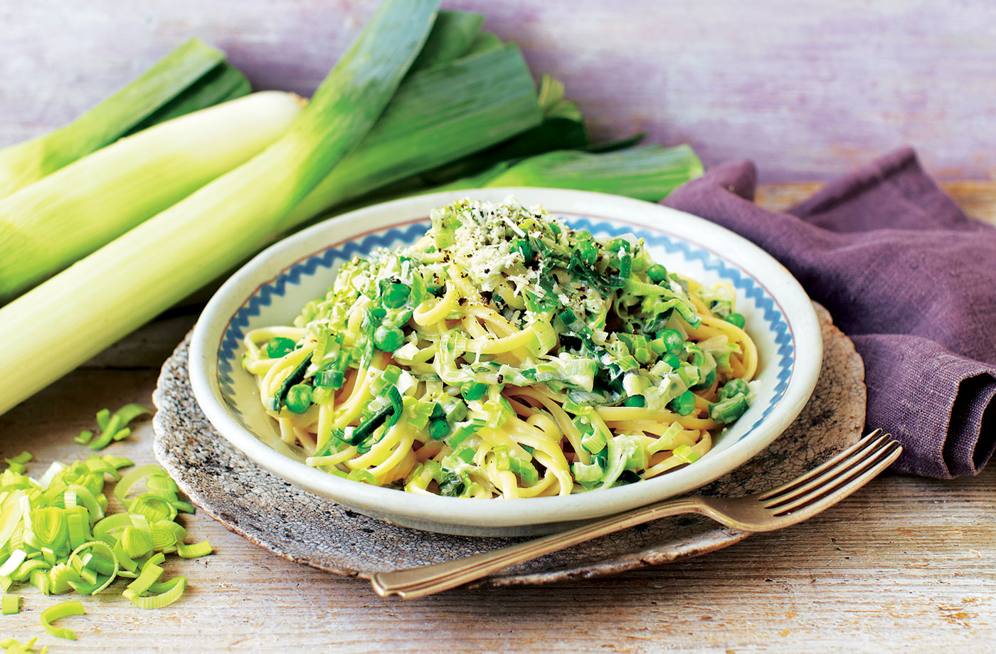 One-pot leek linguine recipe