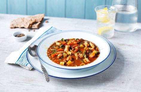 Warm yourself with this protein-rich soup brimming with spicy Moroccan flavours. A great weekday lunch that can be made in advance.