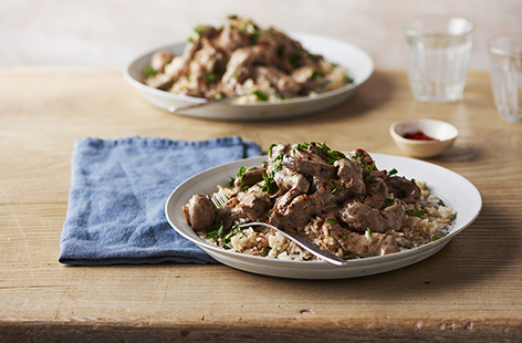 A hearty beef stroganoff makes a classic family supper, with its rich and creamy soured cream sauce and beautifully tender meat