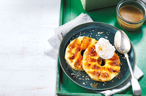Enjoy the fresh taste of the tropics with this exotic griddled pineapple and coconut caramel