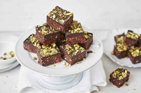 Deliciously rich and fudgy, these raw brownies are super quick to prepare and make the perfect sweet-treat for those following a gluten-free diet