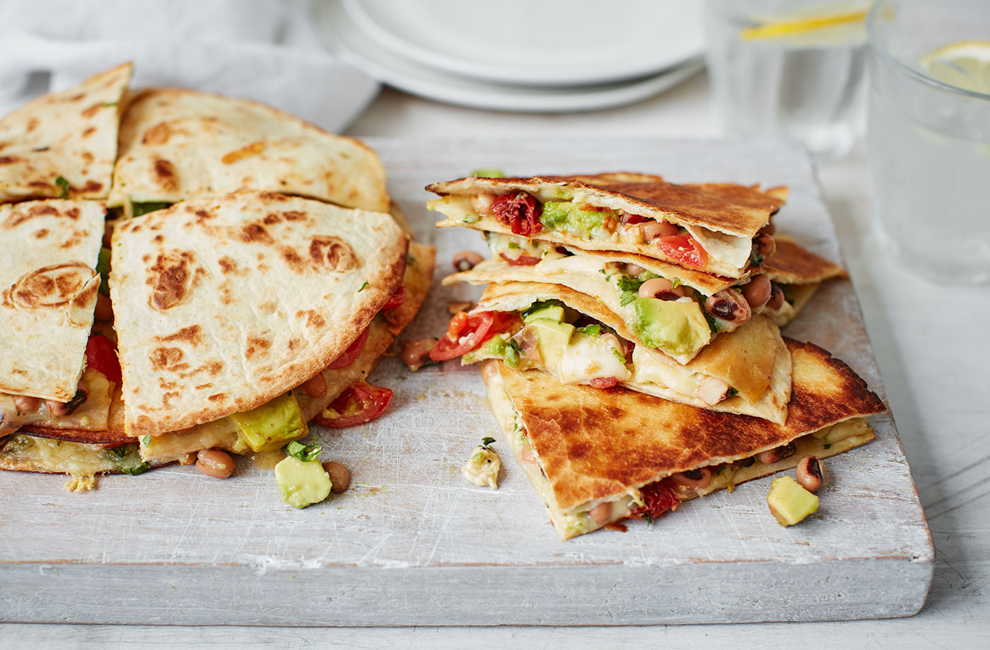 Avocado, black bean and sundried tomato quesadillas recipe