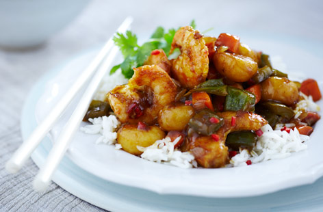 Sweet and sour prawns recipe