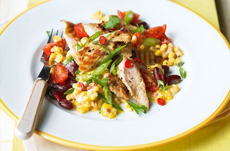 Toasted corn and chicken salad recipe