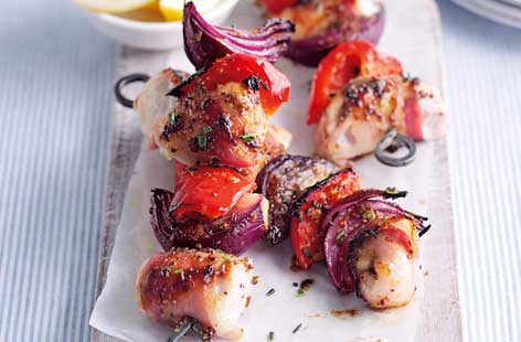 Turkey and bacon kebabs recipe