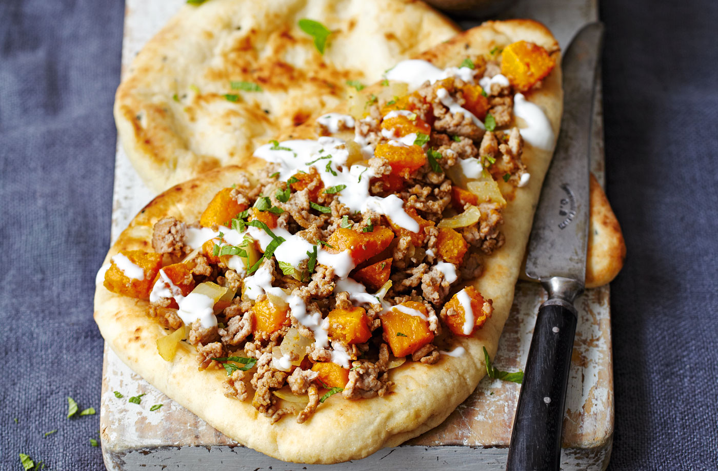 Turkish keema-style naan breads recipe